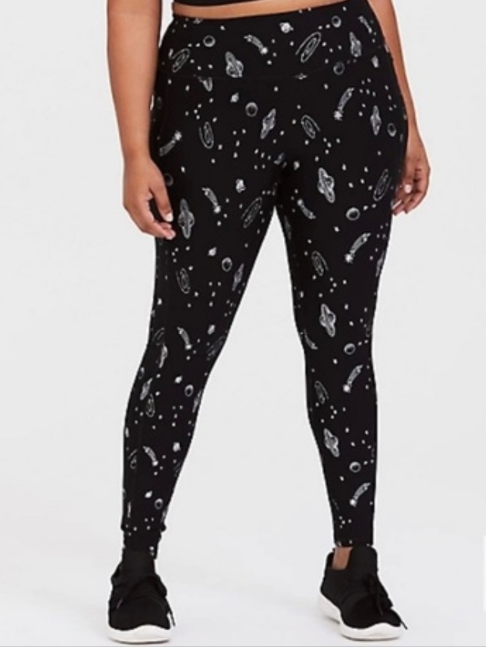 Torrid 6X Black Space Galaxy Print Leggings "Active Space Foiled Leggings"